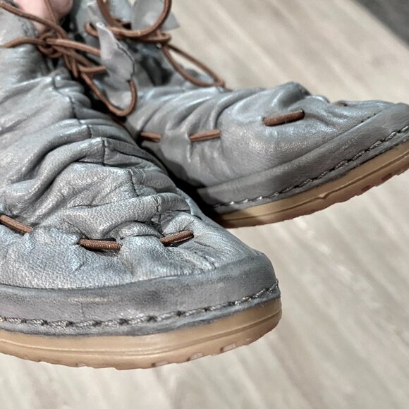 Lemon & Lime Casablanca School Boho Academia Soft Grey Leather Booties Shoes 9 - Picture 5 of 6